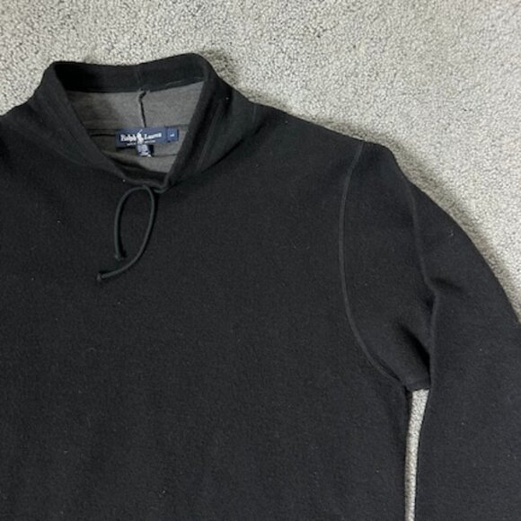 Ralph Lauren Wool Pullover Black w/Drawstrings - Men's Size L- Portugul - VGUC - Picture 2 of 8